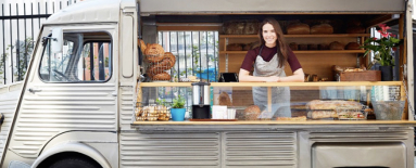 Lady in coffee van