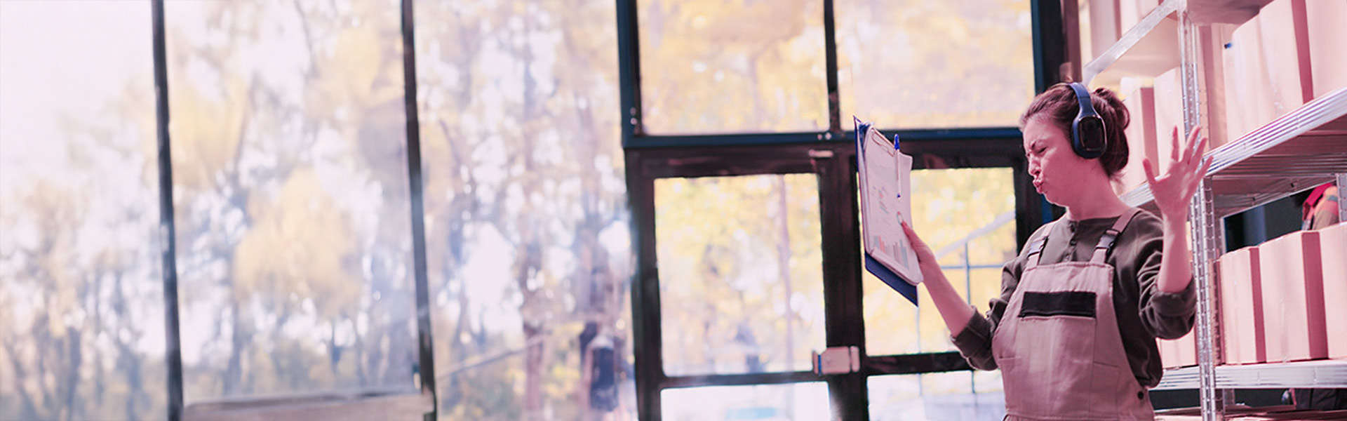 Carefree and hopeful a business owner gets into the groove with her stock check