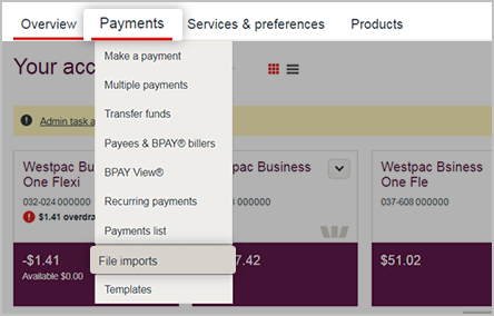 How To Import A Payment File Aba Pay Anyone File Type Westpac