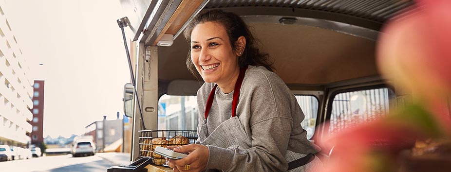 Image of a business owner who puts surplus funds into a business savings account