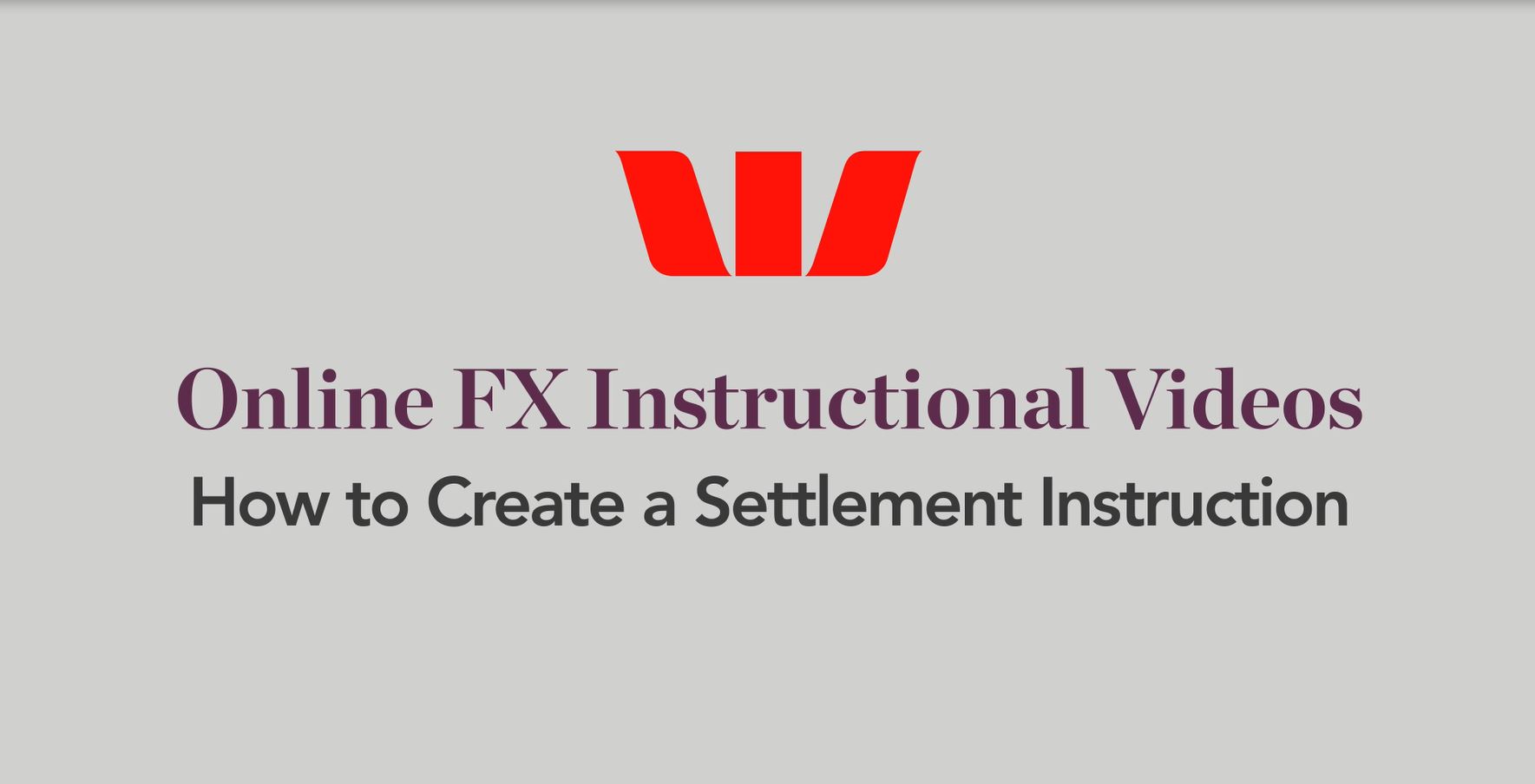 How to create a Settlement Instruction