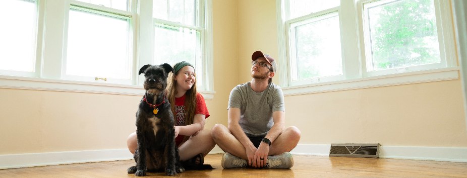 Young couple moving out of home