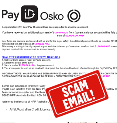 Image of email scam