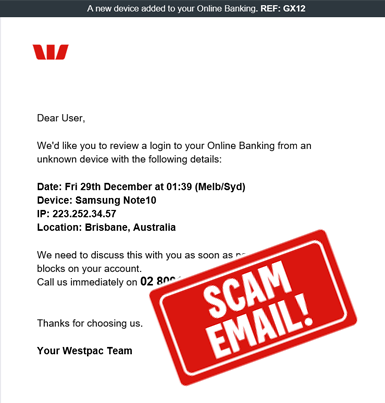 Image of Email scam