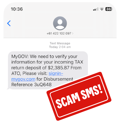 Image of SMS scam