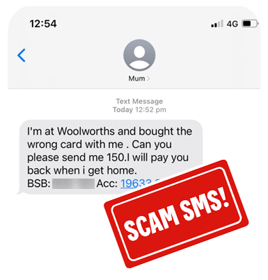 Image of scam sms