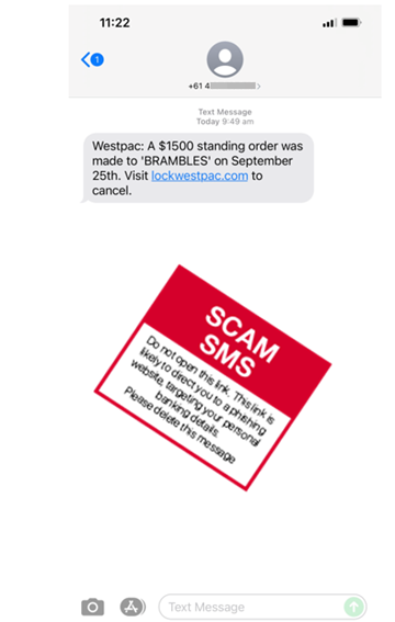 Scam message - Order Placed- Click_Link_Block -Sep 2021