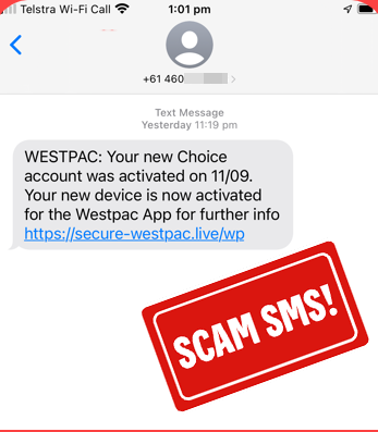 Image of scam sms