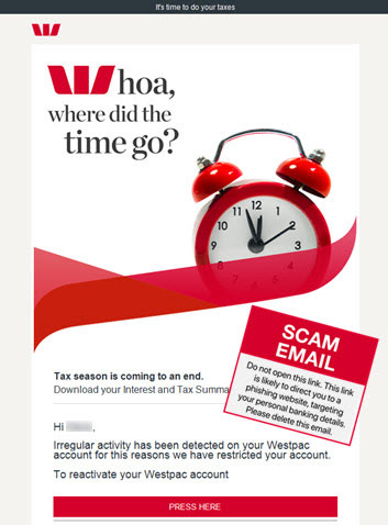 Scam email - Westpac - Dear Westpac Bank Client - SEPT 2019