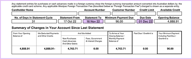 Autopay statement example