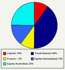 chart showing the typical investment mix associated with the medium risk profile