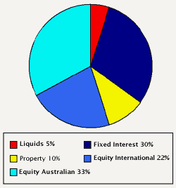 chart showing the typical investment mix associated with the medium/high risk profile
