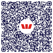 Image of QR code to scan with mobile device camera to open the Apple Store or Google Play Store to download the Westpac App for iOS or Android.