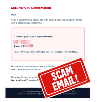 Image of impersonation scam